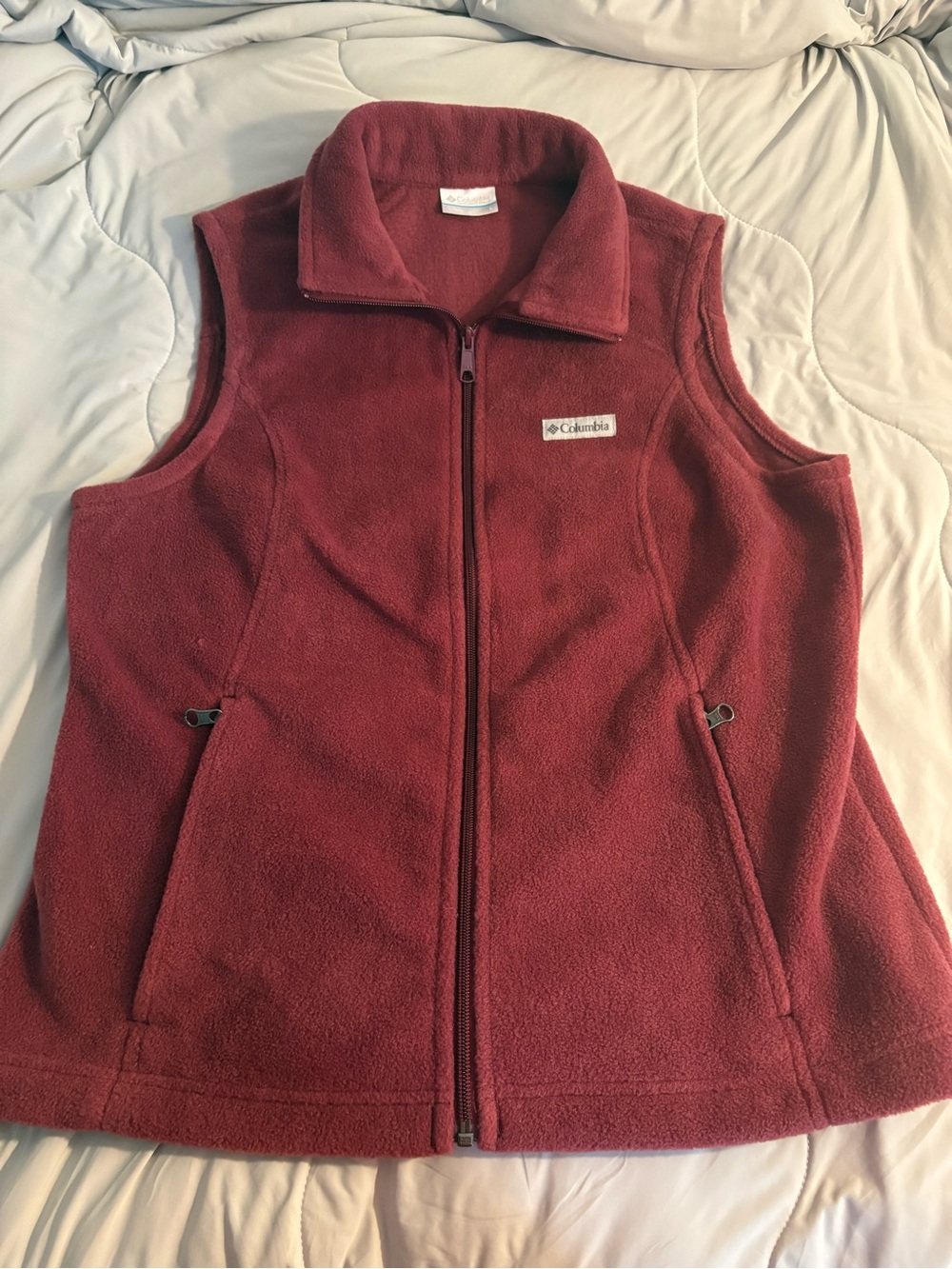 Columbia Sportswear Women’s Fleece Full Zip Vest Large Burgundy